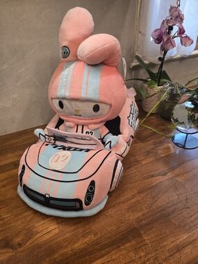 NWT Kidrobot x Sanrio My Melody Tokyo Speed Racer 13" Plush Race Car Set